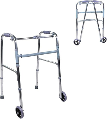 Mobiclinic®, Andador para ancianos, Modelo capitel, Marca española, Plegable, Altura regulable, Antideslizante, Adultos o minusválidos, Ligero y resistente, 2 ruedas, Aluminio, Color gris